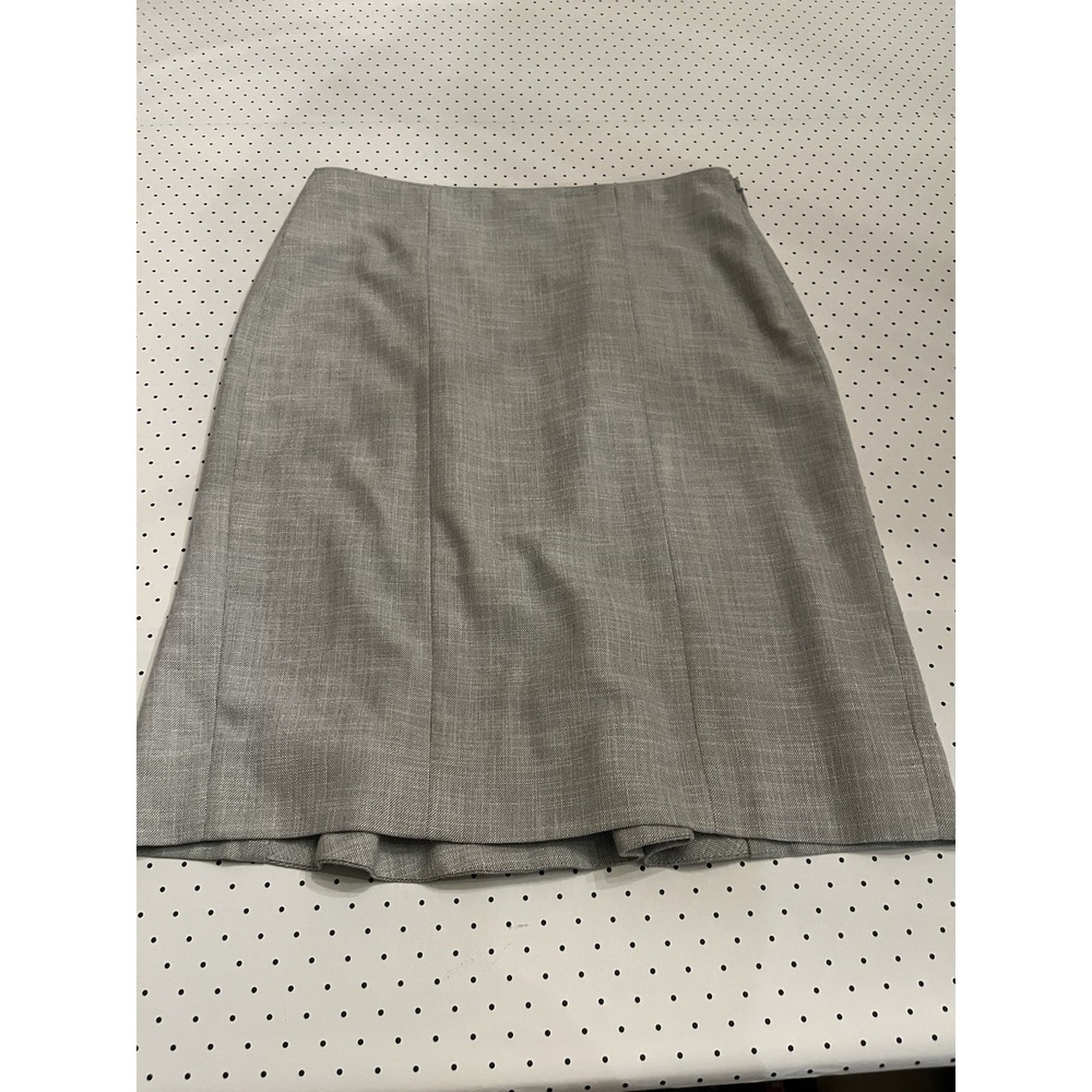 White House Black Market Gray Flounce Hem Pencil Skirt Women 0 Tailored Office